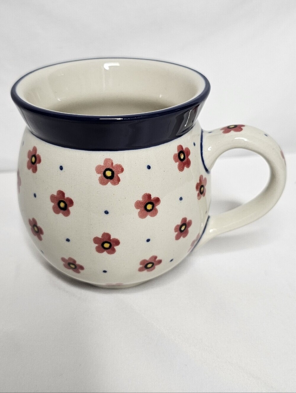 Polish Pottery Ceramic Bubble Mug Hand Made in Poland Ceramika Artystyczna Flora